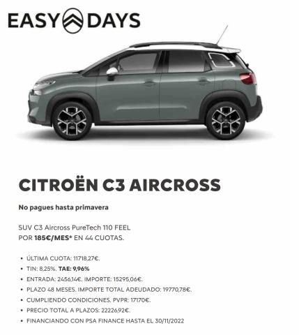 Catálogo Citroën en Viveiro | Easy days  | 14/11/2022 - 30/11/2022