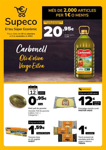 Ofertas de Hiper-Supermercados en Santa Coloma de Gramenet | El teu Súper Econòmic de Supeco | 29/9/2022 - 2/11/2022