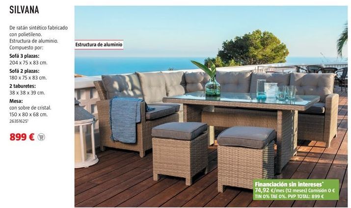 Oferta conjunto terraza