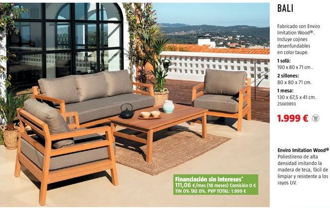 Oferta conjunto terraza