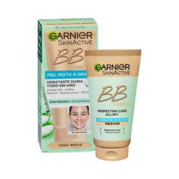 Oferta de Hidratante facial BB Cream Skin Active Garnier tono medio FPS 25 por 8,9€