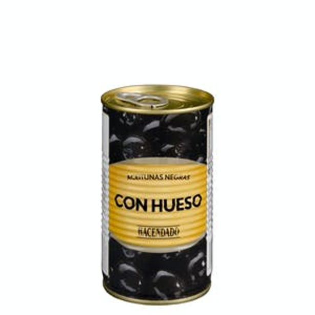 Oferta de Aceitunas negras Hacendado con hueso por 0,8€