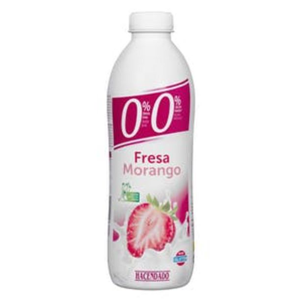 Oferta de Yogur líquido desnatado de Fresa Hacendado 0% m.g 0% sin azúcares añadidos por 1,2€
