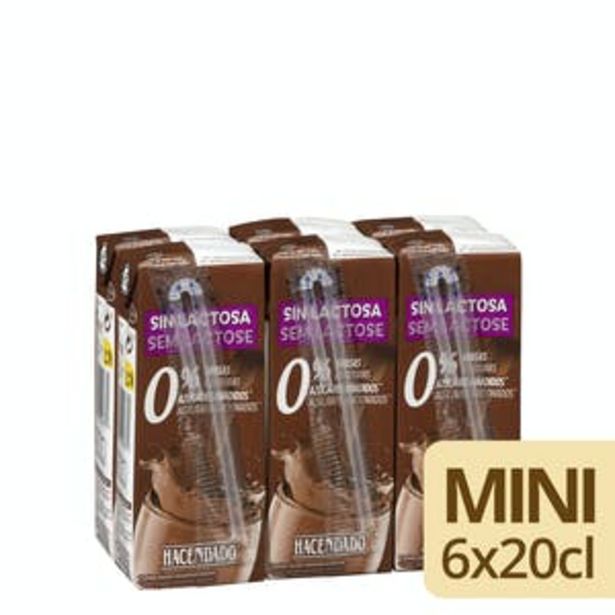 Oferta de Batido sin lactosa de chocolate Hacendado 0% m.g 0% sin azúcares añadidos por 1,75€