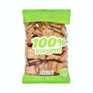 Oferta de Mini biscotes 100% integral Hacendado de trigo con sésamo por 1,2€ en Mercadona