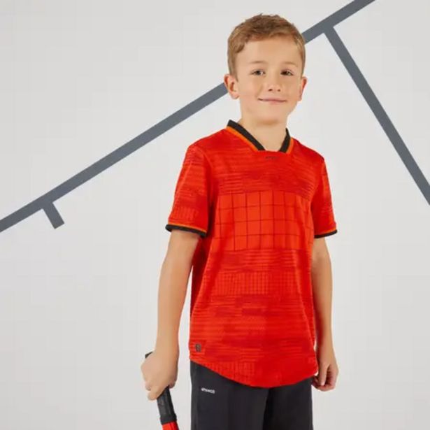 Oferta de Camiseta de tenis manga corta Niños TTS900 Artengo rojo por 7€ en Decathlon