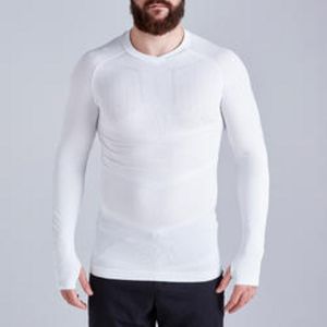 Oferta de Camiseta térmica fútbol manga larga Adulto Kipsta Keepdry 500 blanco por 9,99€ en Decathlon