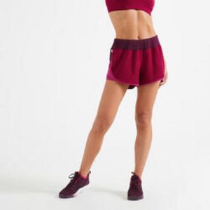 Oferta de Short pantalon corto fitness amplia Mujer Domyos remolacha por 7,99€ en Decathlon
