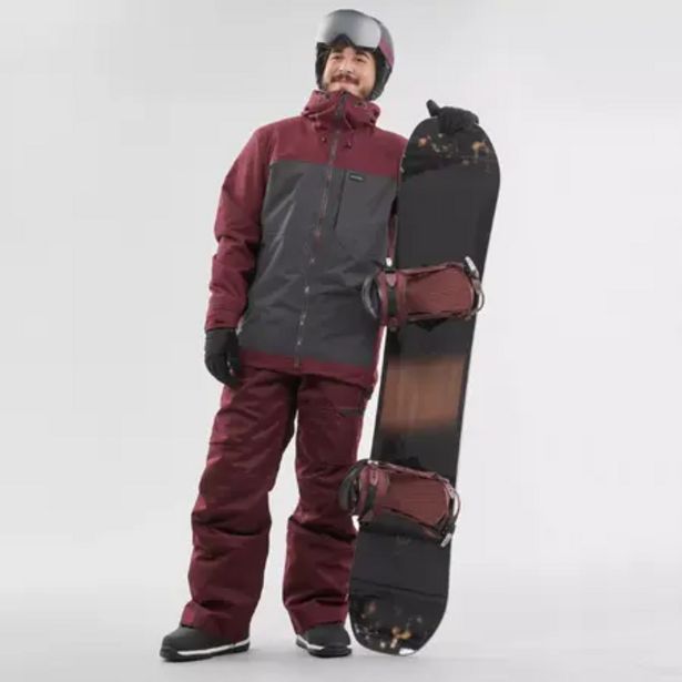 Oferta de Chaqueta de Invierno Snowboard y Esquí Hombre Wedze SNB 500 Gris/Rojo por 62,99€