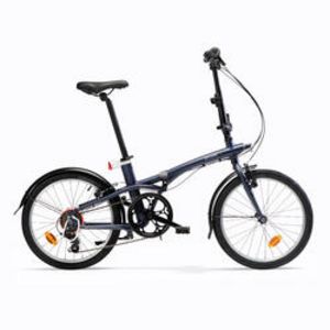 Oferta de Bicicleta plegable de aluminio 20 pulgadas 7V Tilt 500 azul por 299,99€ en Decathlon