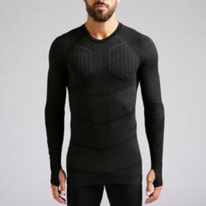 Oferta de Camiseta térmica fútbol manga larga Adulto Kipsta Keepdry 500 negro por 9,99€ en Decathlon