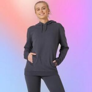 Oferta de Sudadera con forro polar fitness con capucha Mujer Domyos 500 azul por 12,99€ en Decathlon