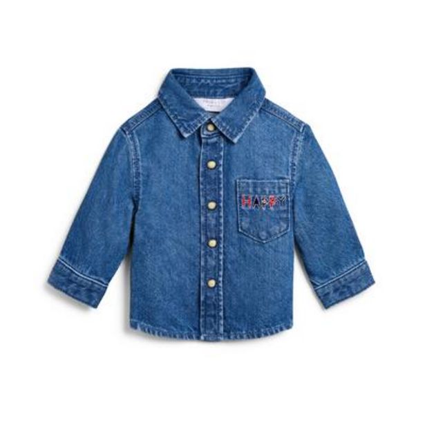Oferta de Camisa vaquera azul de manga larga para bebé niño por 7€