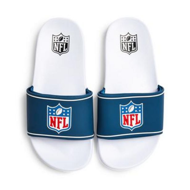 Oferta de Chanclas azul marino y blanco con el logotipo de la NFL para niño mayor por 10€ en Primark