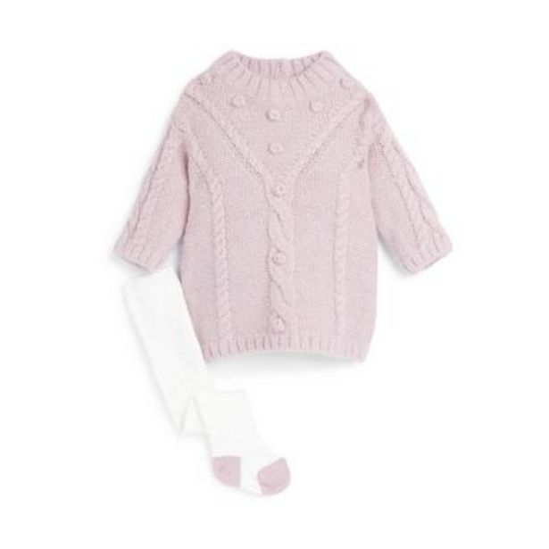 Oferta de Conjunto de 2 piezas con vestido de punto lila para bebé niña por 12€