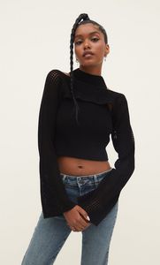 Oferta de Jersey punto manguitos calado por 22,99€ en Stradivarius