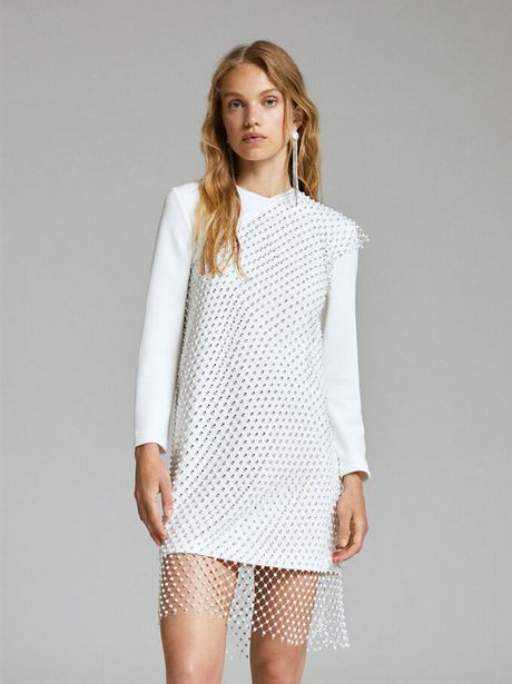 Oferta de Vestido Strass Asimétrico, Blanco por 59,99€ en Parfois