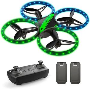 Oferta de Drones Para Niños,TEEROK T15 Mini Drone con Luces Azules & Verdes y 2 Baterías,RC Drone 3D Flip, Despegue Con Un Solo Toqu... por 29,99€ en Amazon