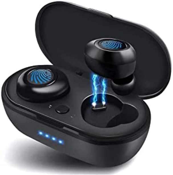 Oferta de Auriculares Bluetooth con Caja de Carga Inalámbricos,Hi-Fi Sonido Estéreo In-Ear Auricular con IPX7 Impermeable Micrófono,... por 11,99€