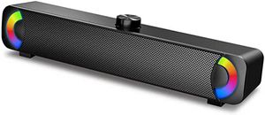 Oferta de Altavoz SoundBar, HPYLIF·H Altavoz de Computadora con Cable USB, Altavoz Multimedia con Control de Volumen de Luz LED RGB ... por 29,99€ en Amazon