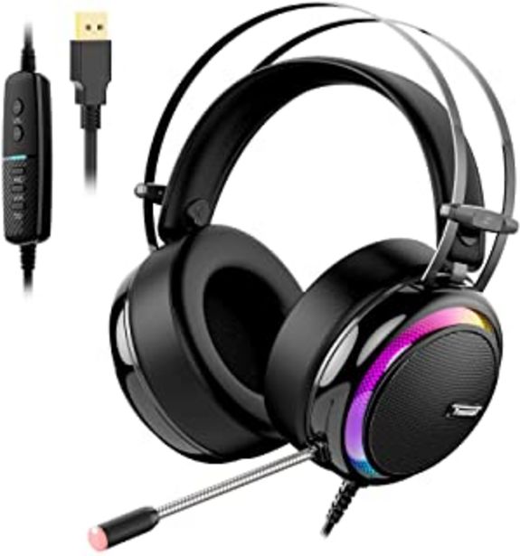 Oferta de Tronsmart Glary Cascos Gaming, Auriculares Gaming Sonido Envolvente 7.1- Driver Audio de 50 mm-Profesional Gaming Headset ... por 46,99€