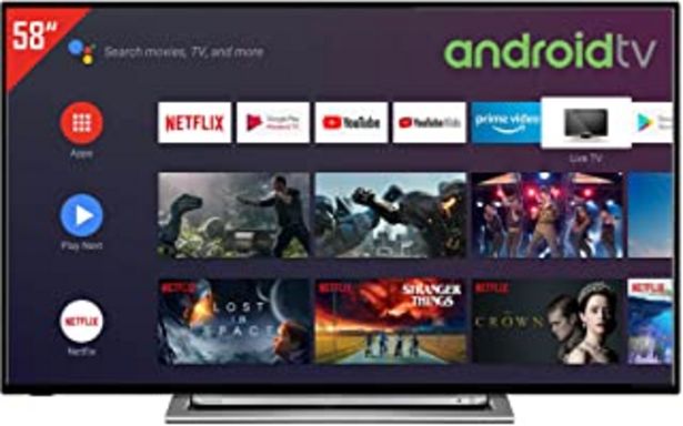 Oferta de Toshiba TV 58" 58UA3A63DG UHD SmartTV AndroidTV, HDR10, con Alexa integrada por 469€