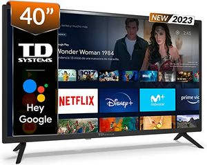 Oferta de TD Systems - Smart TV 40 Pulgadas Led Full HD, televisor Hey Google Official Assistant, Control por Voz, Android 11 - PC40... por 229€ en Amazon
