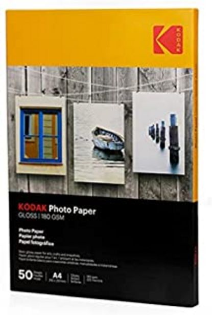 Oferta de Kodak Gloss Insta Dry- Papel fotográfico A4, 50 hojas, 180 g, amarillo por 11,82€