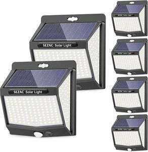 Oferta de Luz Solar Exterior [6 Paquete/3 Modes] SEZAC 270° Súper Brillante Focos Led Exterior Solares con Sensor de Movimiento, IP6... por 34,39€ en Amazon