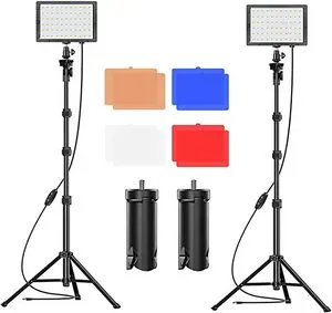 Oferta de Emart Luz LED de Video 5600k Foco LED Fotografia con Soporte de Trípode y Filtros de Color, Foco Streaming de 1000LM para ... por 56,99€ en Amazon