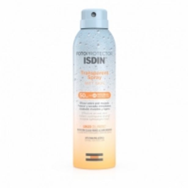 Oferta de Fotoprotector ISDIN Transparent Spray Wet Skin SPF 50 por 22,99€