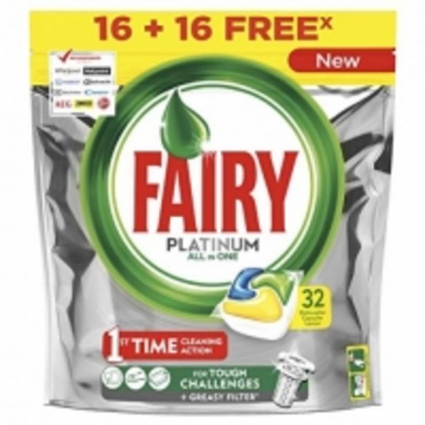Oferta de Fairy Platinum Limón Cápsulas de Lavavajillas por 7,99€