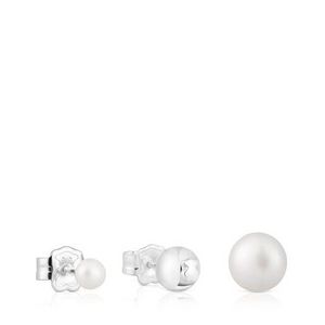 Oferta de Pack de tres pendientes de plata y perlas cultivadas Tsuri por 59€ en Tous