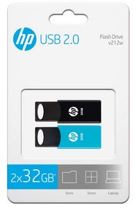 Oferta de MEMORIA USB HP TWIN PACK 32GB HPFD212 por 9,95€ en Calbet