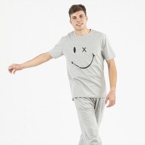 Oferta de Pijama hombre manga corta Risa gris por 12,99€ en Tramas+