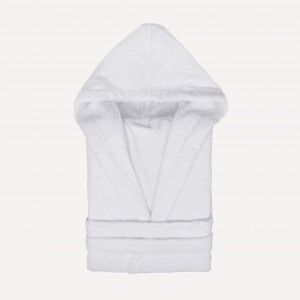 Oferta de Albornoz capucha blanco 450gr Unisex por 29,99€ en Tramas+