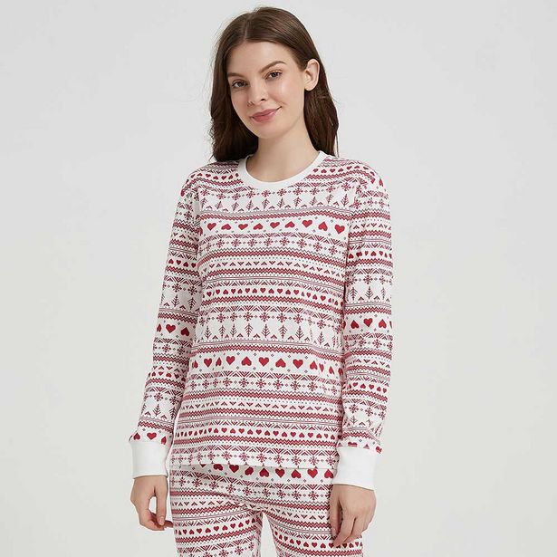 Oferta de Pijama largo algodón con puño Cristina rojo por 10,99€