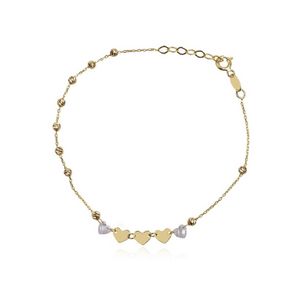 Oferta de Pulsera Oro ley 9k mini corazones y bolitas por 65€ en Roselin