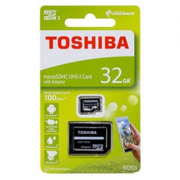 Oferta de Tarjeta de memoria TOSHIBA 32GB micro SD + adaptador por 5€