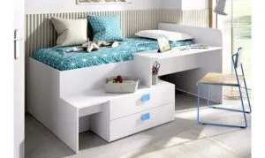 Oferta de Cama juvenil compacta con escritorio y almacenaje por 371,24€ en Muebles Hnos. García