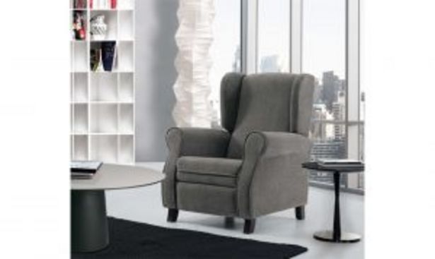 Oferta de Sillón reclinable tapizado en gris fénix por 418€