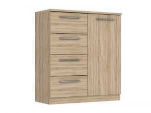 Oferta de COMODA 1P 4C «SURREY» 5002653 DOS SONOMA OAK por 115€ en Muebles Hnos. García
