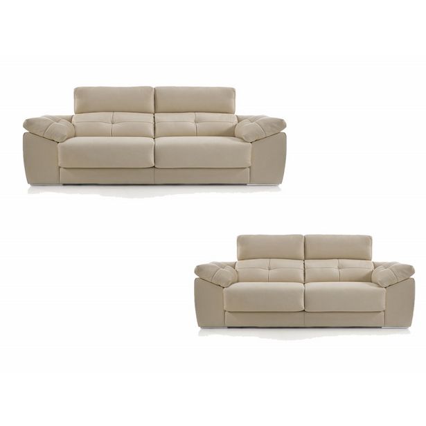 Oferta de Conjunto sofás tres plazas 202cm y dos plazas 172cm con asientos deslizantes arcón Modelo Memory. por 2286,75€