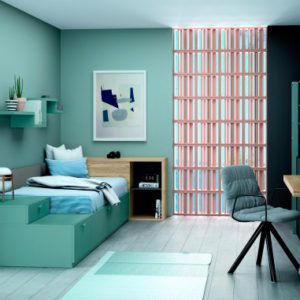 Oferta de Muebles de habitación juvenil de estilo minimalista cómodo y funcional por 2560€ en Muebles La Factoría