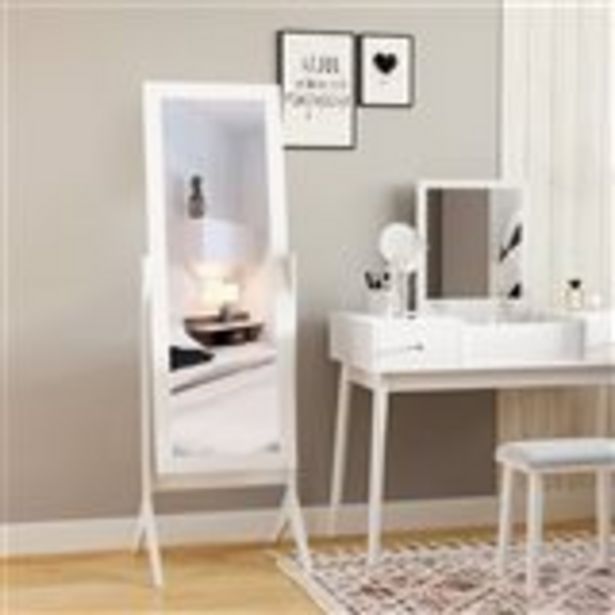 Oferta de Espejo de pie reclinable Homcom blanco 148x47x46 cm por 59€
