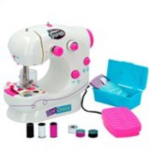 Oferta de Máquina de coser Sew Crazy Shimmer’n Sparkle con accesorios +8A blanco por 44,95€ en Embargos a lo bestia