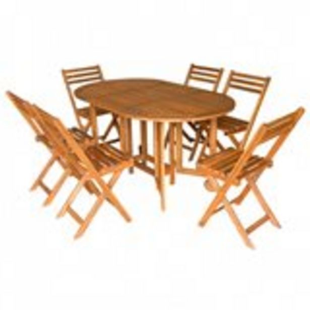 Oferta de Conjunto de jardín Luca 7house 1 mesa+6 sillas plegables natural por 452,9€
