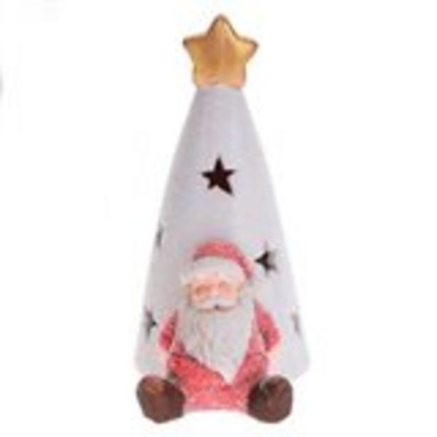 Oferta de Figura árbol Santa Claus cerámica LED 20 cm por 5,99€