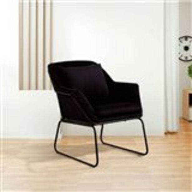 Oferta de Sillón Velvet Thinia Home con cojín negro 78,5x79,5x68 cm por 102,85€