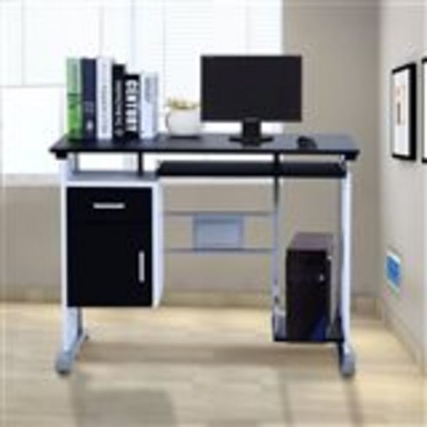 Oferta de Mesa de ordenador Homcom negro/plata 75x100x52 cm por 92,5€